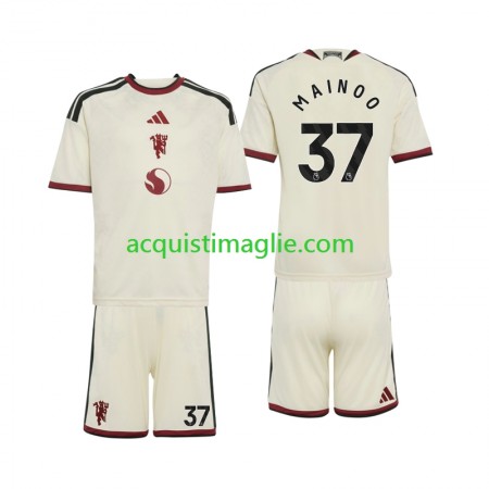 Divisa di Calcio Manchester United Kobbie Mainoo 37 Bambino Terza 2026/2027
